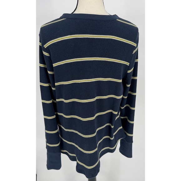 Market & Spruce Aubree Pullover Sweater Womens Large Striped Navy Blue/Green - Picture 4 of 7